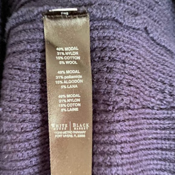 White House Black Market navy blue knit sleeveless turtleneck sweater Small - Picture 6 of 10